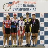 Cristin Walker on top of the podium for the women